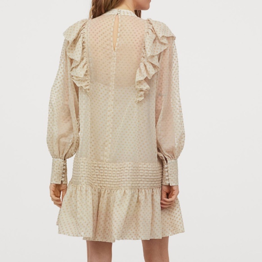 NWT Beige Ruffle Layered Voluminous Tunic - Picture 4 of 6